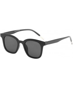 Rectangular Sunglasses - Lightweight Oversized Frame Polarized Mirrored Lens Eyewear - Black - C618UEC8SCX $11.34