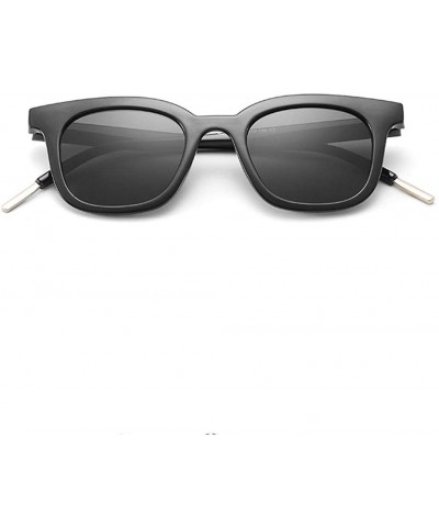 Rectangular Sunglasses - Lightweight Oversized Frame Polarized Mirrored Lens Eyewear - Black - C618UEC8SCX $11.34