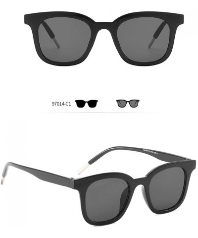 Rectangular Sunglasses - Lightweight Oversized Frame Polarized Mirrored Lens Eyewear - Black - C618UEC8SCX $11.34