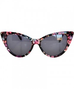 Goggle Women's Cateye Vintage Sunglasses UV400 - Floral Black Frame / Smoke Lens - CL11S58EULV $12.59