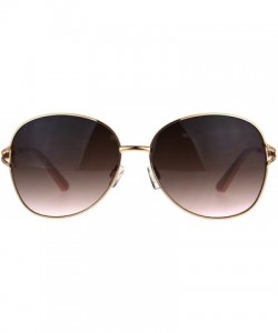 Oversized Womens Rhinestone Jewel Bling Diva Metal Butterfly Sunglasses - Gold Brown Pink - CU187AZCII6 $9.89