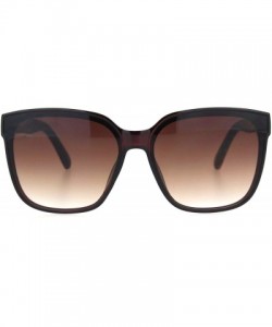 Rectangular Womens Glitter Arm Rectangular Horn Rim Plastic Sunglasses - Brown Glitter Brown - CN18OGEH823 $8.25