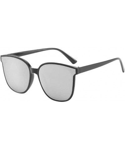 Square Sunglasses Oversized Lightweight - Silver - CS194XM48QT $8.84