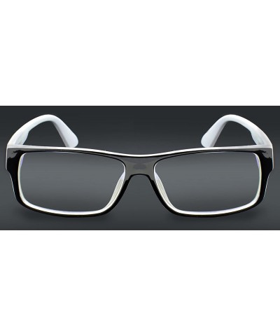 Square Unisex Retro Squared Celebrity Star Simple Clear Lens Fashion Glasses - 1836 Black/White - CS11T16JR4B $7.57