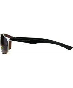 Rectangular Road Warrior High Definition Driving Lens Metal Sport Warp Sunglasses - Silver Black - CZ18C4SGW0T $10.52