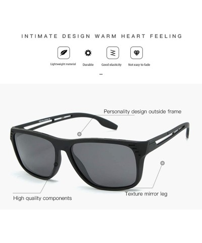 Square Casual sunglasses trend driving polarized sunglasses men retro sunglasses - Blue C3 - CI1904XZG22 $13.55