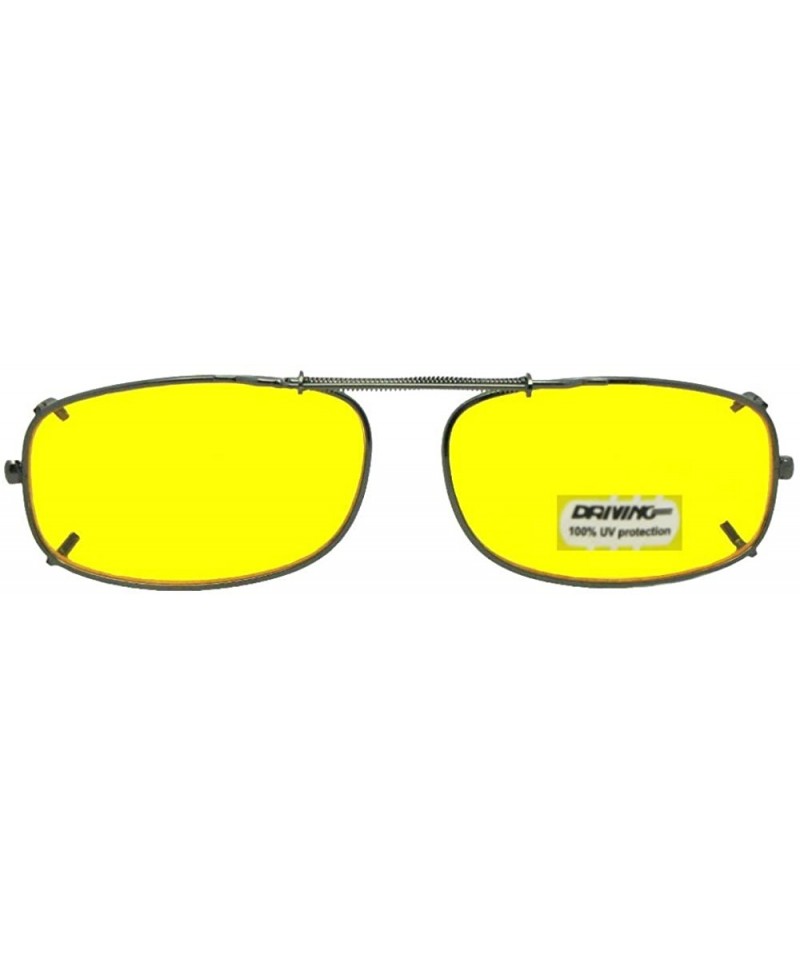 Rectangular Skinny Curve Rectangle Non Polarized Yellow Clip on Sunglass - Pewter-non Polarized Yellow Lens - CS189ZL9SYN $17.58
