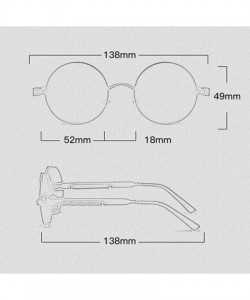 Round Retro Round Sunglasses Men Polarized Mirror Steampunk Sun Glasses for Women - Brown - CC18KG8H6SM $12.16
