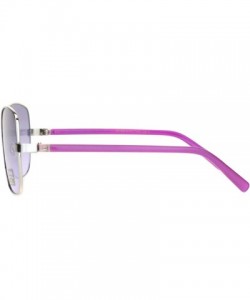 Rectangular Womens Rectangular Metal Rim Butterfly Diva Pop Color Sunglasses - Silver Purple - CU18O3ICEN8 $15.65