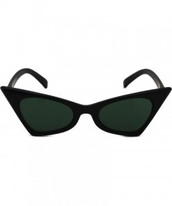 Cat Eye Small Cat Eye Sunglasses For Women High Pointed Tinted Color Lens New - Matte Black / Green - CA1807492AD $17.78