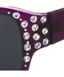 Round Polarized Sunglasses for Women - Premium Fashion Sunglasses - HZ Series Diamante Womens Designer Sunglasses - CP12NAHMG...