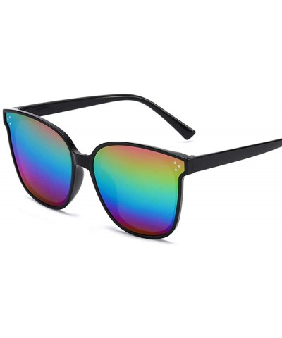 Oval Adult men's and women's sunglasses - Black Frame Multicolored Tablets - CG190MYYTUS $51.90