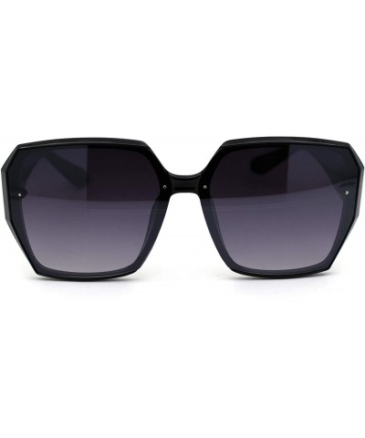 Butterfly Womens Designer Geometric Exposed Lens Squared Butterfly Sunglasses - Black Smoke - CZ18XI55I68 $10.94