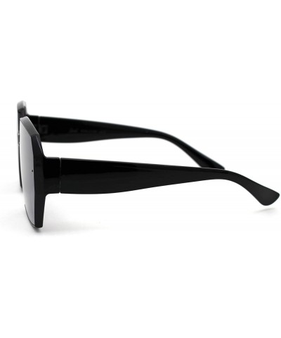 Butterfly Womens Designer Geometric Exposed Lens Squared Butterfly Sunglasses - Black Smoke - CZ18XI55I68 $10.94