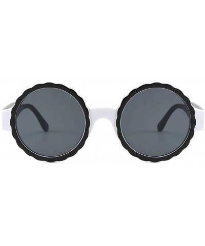 Wrap Men Women's Fashion Round Frame Mask Sunglasses-Integrated Gas Glasses - White - CW18Q6779S8 $10.88