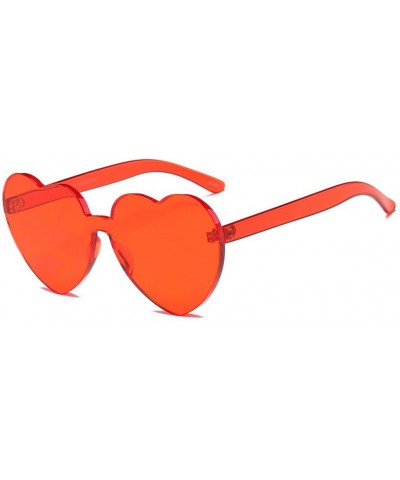 Oversized Large Oversized Women Cute Heart Shaped Frame Sunglasses Fashion Outdoor Eyewear Anti Uv Sunglass Red - Red - C518T...
