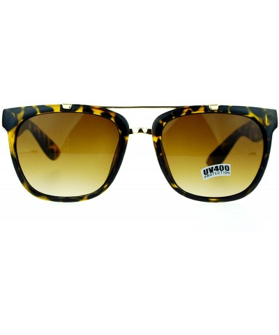 Wayfarer Mens Luxury Dress Gentleman Unique Clip Bridge Horned Sunglasses - Light Tortoise - CY11ARF0Z8B $8.53