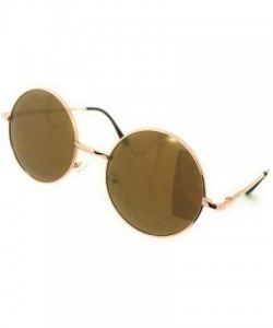 Round Retro UV Protection Round Sunglasses for Men Vintage Sunglasses Women - Gold Mirror - CZ18M8IIYA4 $10.35