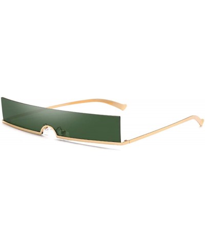 Oval Unisex Fashion Frameless Candy Colors Plastic Lenses Sunglasses UV400 - Green - CL18NKZGASH $21.68