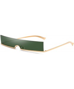 Oval Unisex Fashion Frameless Candy Colors Plastic Lenses Sunglasses UV400 - Green - CL18NKZGASH $8.62