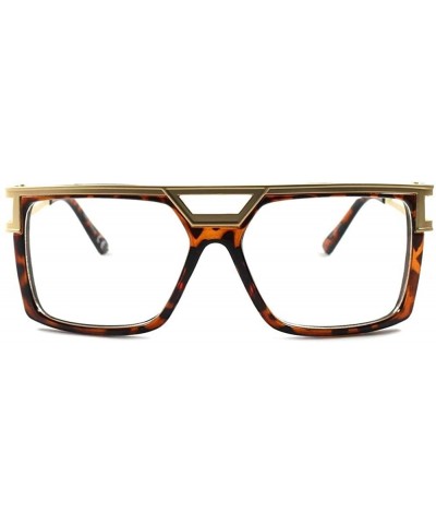 Oversized Awesome Swag Hot Oversized 80's Swagg Square Hip Hop Rapper Clear Lens Glasses - Tortoise - CA18WXNUW0N $21.44