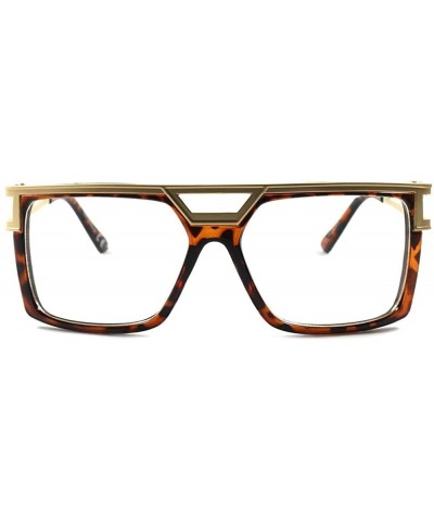 Oversized Awesome Swag Hot Oversized 80's Swagg Square Hip Hop Rapper Clear Lens Glasses - Tortoise - CA18WXNUW0N $8.68
