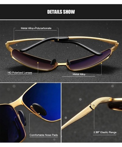 Sport Polarized Sunglasses for Men Classic Rectangular Lens Alloy Frame for Driving Fishing Golf UV400 Protection - CT18A0SDO...