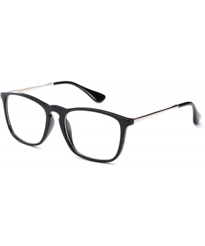 Oversized Unisex Retro Squared Celebrity Star Simple Clear Lens Fashion Glasses - 1884 Black/Silver - C111T16K3O9 $23.45