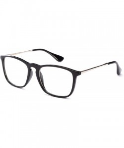 Oversized Unisex Retro Squared Celebrity Star Simple Clear Lens Fashion Glasses - 1884 Black/Silver - C111T16K3O9 $7.82