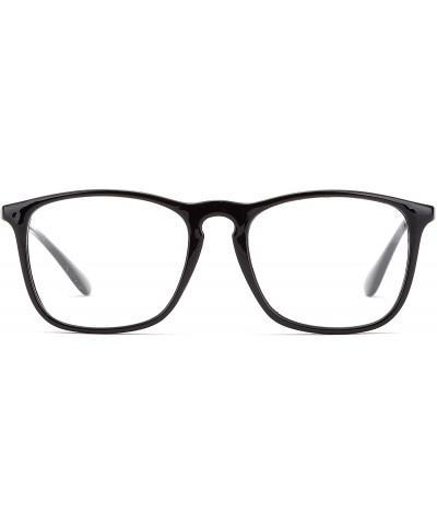 Oversized Unisex Retro Squared Celebrity Star Simple Clear Lens Fashion Glasses - 1884 Black/Silver - C111T16K3O9 $7.82