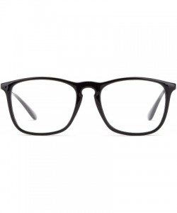 Oversized Unisex Retro Squared Celebrity Star Simple Clear Lens Fashion Glasses - 1884 Black/Silver - C111T16K3O9 $7.82