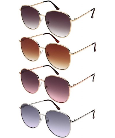 Oval Round Style Sunglasses Women Oval Sunglass Flat Mirror Lens 3197-FLOCR - C818M630EOD $9.76