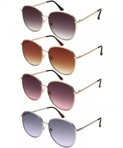 Oval Round Style Sunglasses Women Oval Sunglass Flat Mirror Lens 3197-FLOCR - C818M630EOD $9.76