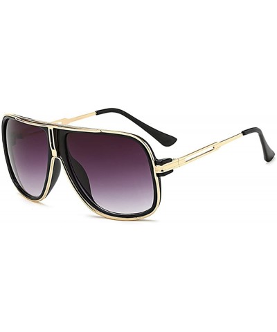 Oversized Oversized Retro 80s Vintage Pilot Sunglasses Men Classic Eyewear Unisex Clear Lens - Gold - CX1863G6RRZ $13.05