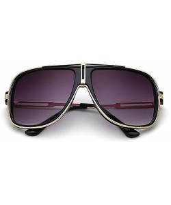 Oversized Oversized Retro 80s Vintage Pilot Sunglasses Men Classic Eyewear Unisex Clear Lens - Gold - CX1863G6RRZ $13.05