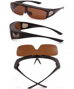 Round Driving Glasses Wraparounds Polarized Fitover Sunglasses - Matte Black - CQ12DVH2G5R $19.71