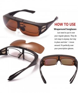 Round Driving Glasses Wraparounds Polarized Fitover Sunglasses - Matte Black - CQ12DVH2G5R $19.71