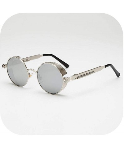 Round Metal Steampunk Sunglasses Men Women Fashion Round Glasses Design Vintage UV400 Eyewear Shades - 7 - CD197A2AI3K $59.93