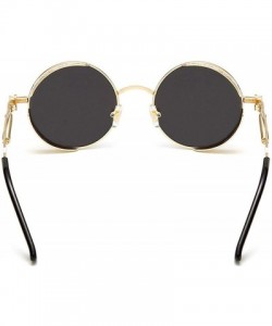 Round Metal Steampunk Sunglasses Men Women Fashion Round Glasses Design Vintage UV400 Eyewear Shades - 7 - CD197A2AI3K $27.77
