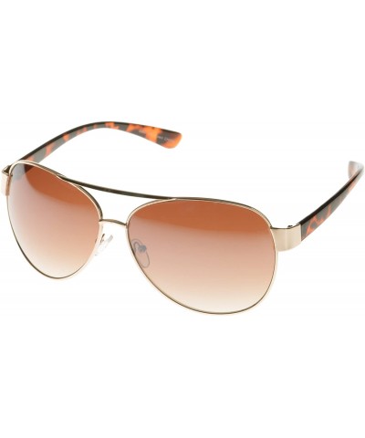 Aviator Vintage Classic Fashion Aviator Sunglasses Tri-Layer UV400 Unisex - Urban Frame Gold/Amber Lens - CL123IR0V4D $9.53