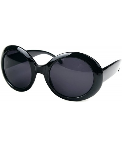 Round Womens Fashion Circle Round Jackie O Bold Chic Sunglasses P547 - Black Smoke - CF184CSAKZ2 $20.81