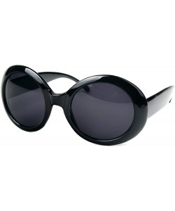Round Womens Fashion Circle Round Jackie O Bold Chic Sunglasses P547 - Black Smoke - CF184CSAKZ2 $18.36