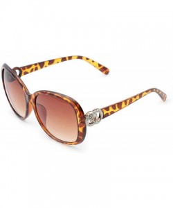 Sport Retro Classic Sunglasses for women PC Resin UV400 Sunglasses - Leopard Print - CR18SAT7Q2Q $13.08