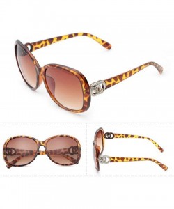 Sport Retro Classic Sunglasses for women PC Resin UV400 Sunglasses - Leopard Print - CR18SAT7Q2Q $13.08