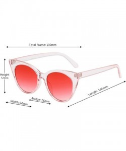 Oval Unisex Vintage Translucent Tint Cat Eye Plastic Lenses Sunglasses - Pink Red - C618NELHZN2 $9.12