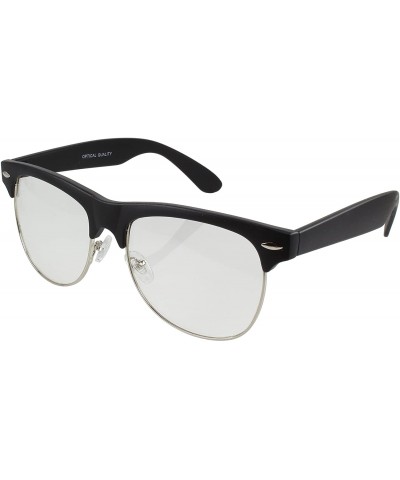 Goggle Retro Semi-Rimless Sunglass-Wholesale Lot 12 Pack - Clear Lens - C418E6LD0KR $23.17