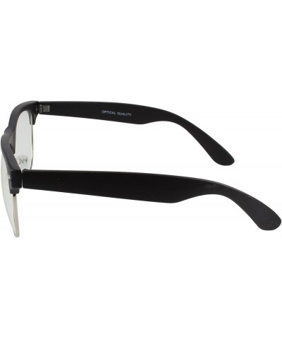 Goggle Retro Semi-Rimless Sunglass-Wholesale Lot 12 Pack - Clear Lens - C418E6LD0KR $23.17