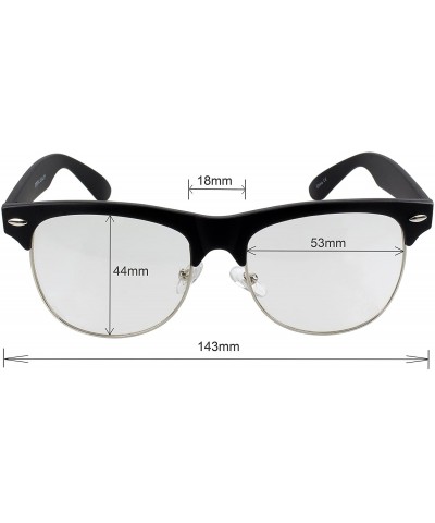 Goggle Retro Semi-Rimless Sunglass-Wholesale Lot 12 Pack - Clear Lens - C418E6LD0KR $23.17