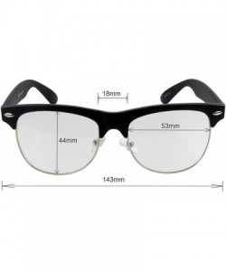 Goggle Retro Semi-Rimless Sunglass-Wholesale Lot 12 Pack - Clear Lens - C418E6LD0KR $23.17