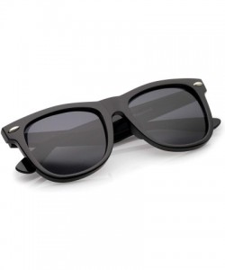 Wayfarer Retro Wide Temple Polarized Lens Square Horn Rimmed Sunglasses 55mm - Black / Smoke Polarized - C712N83RPPA $9.96